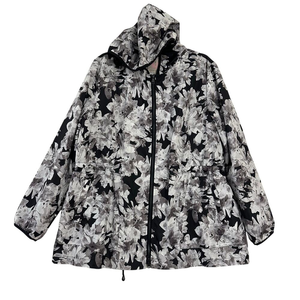 Isaac Mizrahi Windbreaker Jacket XL Lightweight Gray Black